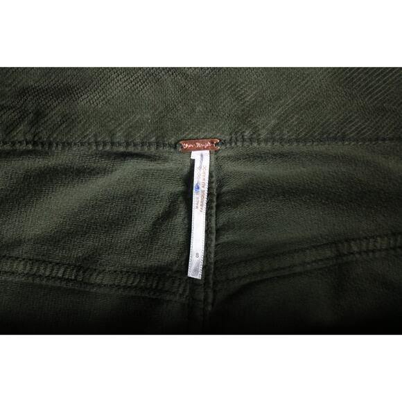 Free People Corduroy Pants 8 Green Carpenter KYO Utility Zip Up - Picture 4 of 7
